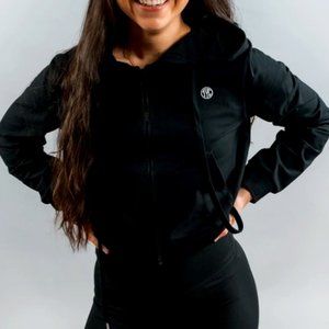 Til You Collapse Motivate Cropped Black Hoodie